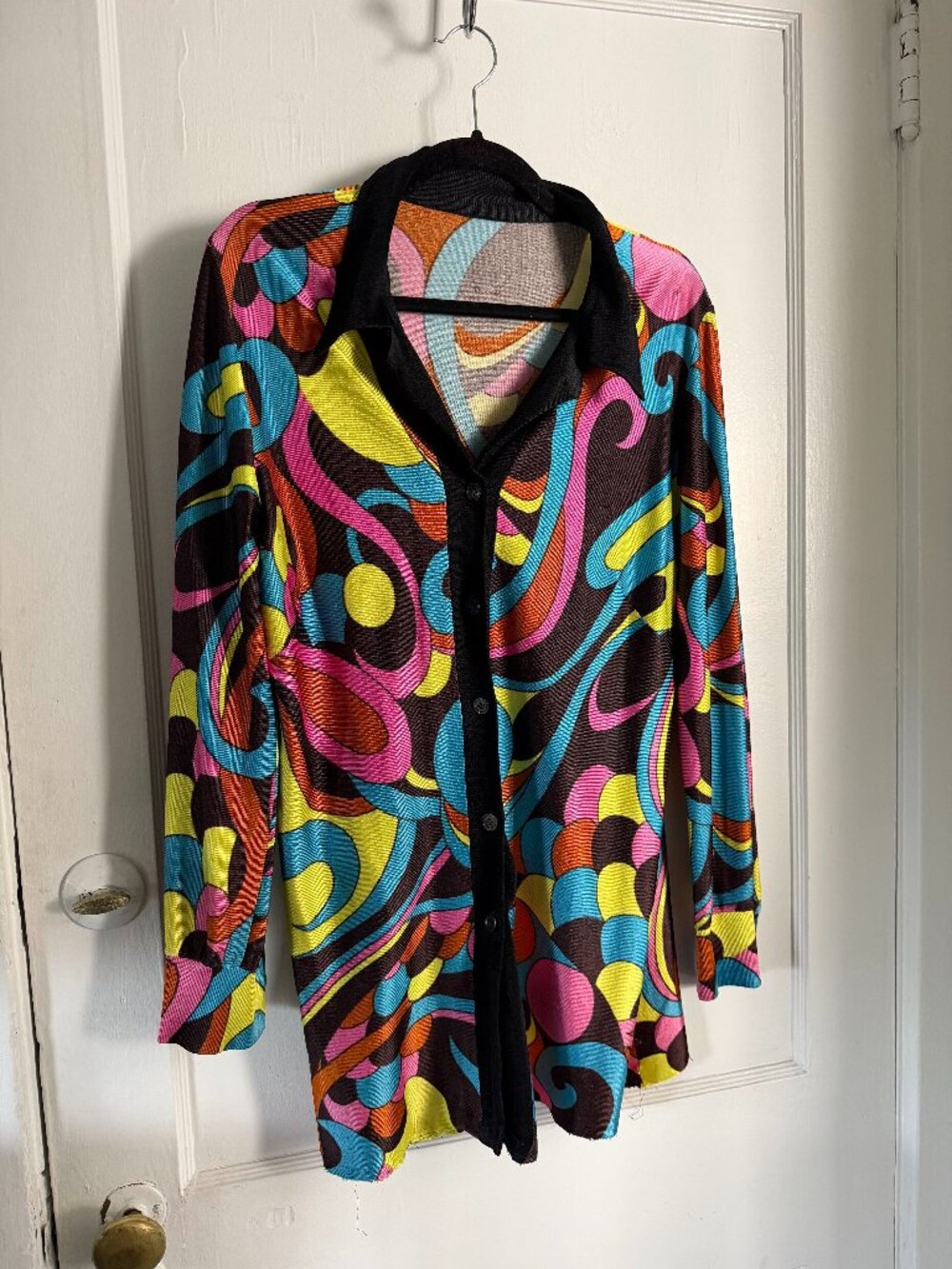🪩 Vintage Psychedelic Disco Shirt – M/L 🪩